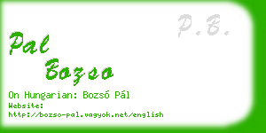 pal bozso business card