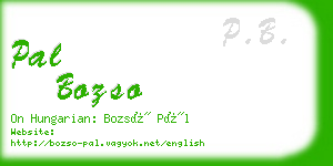 pal bozso business card